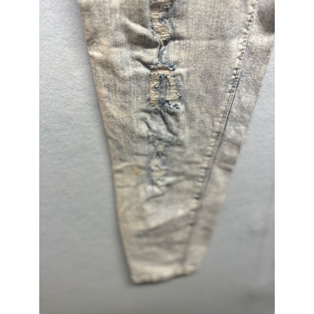 L.E.I. Ladies Juniors Distressed Button Fly Stretch Jeans Blue Size 13 Regular - Picture 4 of 14